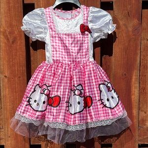 Hello Kitty Pink Checkered Kids Costume Dress